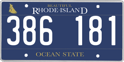 RI license plate 386181
