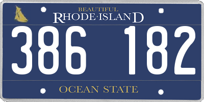 RI license plate 386182