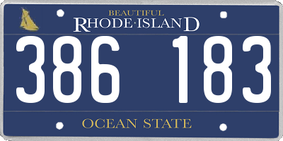 RI license plate 386183