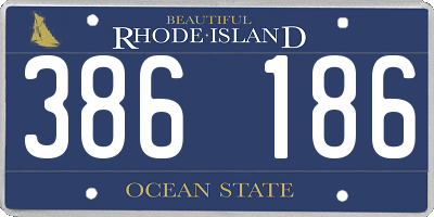 RI license plate 386186