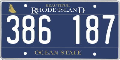 RI license plate 386187