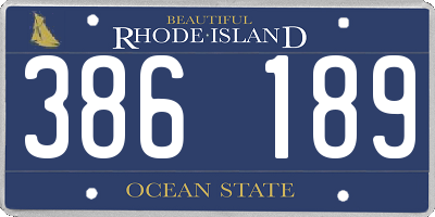 RI license plate 386189