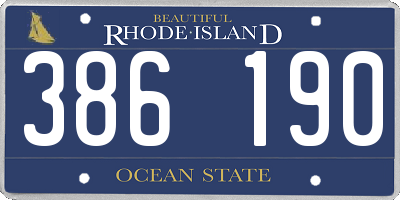 RI license plate 386190