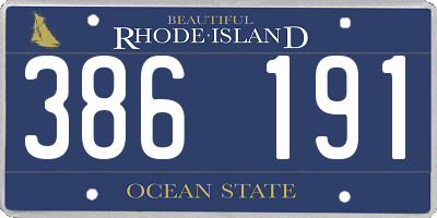 RI license plate 386191