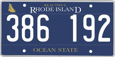 RI license plate 386192