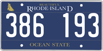 RI license plate 386193