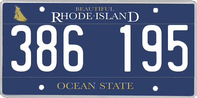 RI license plate 386195