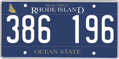 RI license plate 386196