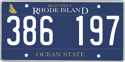 RI license plate 386197
