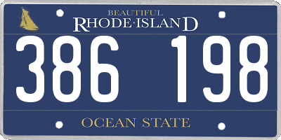 RI license plate 386198