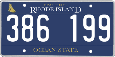 RI license plate 386199