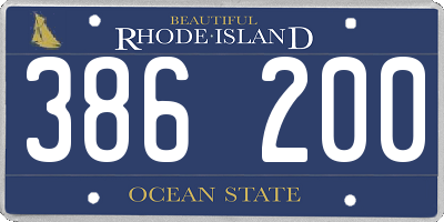 RI license plate 386200