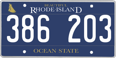 RI license plate 386203