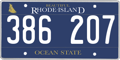 RI license plate 386207