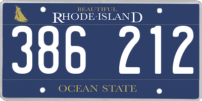 RI license plate 386212