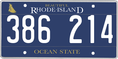 RI license plate 386214