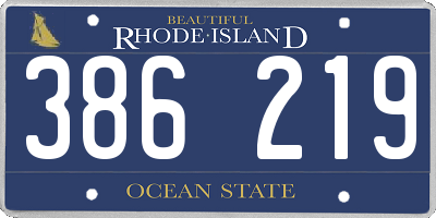 RI license plate 386219