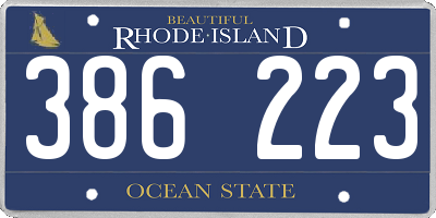 RI license plate 386223