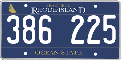 RI license plate 386225