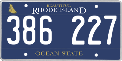 RI license plate 386227
