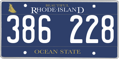 RI license plate 386228
