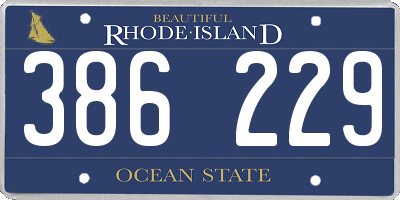 RI license plate 386229