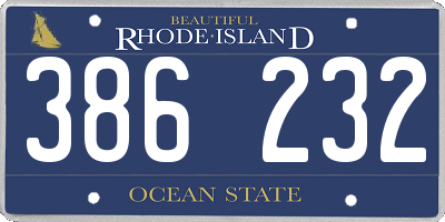 RI license plate 386232