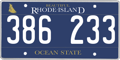 RI license plate 386233