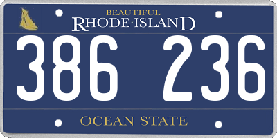RI license plate 386236