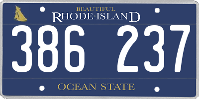 RI license plate 386237