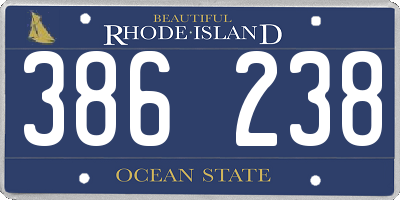 RI license plate 386238