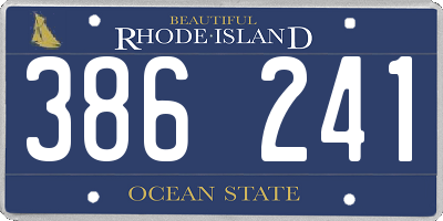 RI license plate 386241