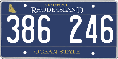 RI license plate 386246