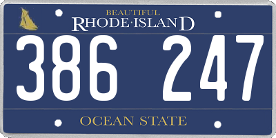 RI license plate 386247