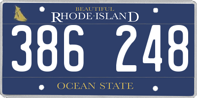 RI license plate 386248