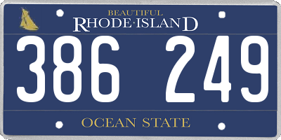 RI license plate 386249