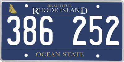 RI license plate 386252