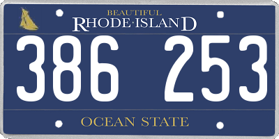 RI license plate 386253