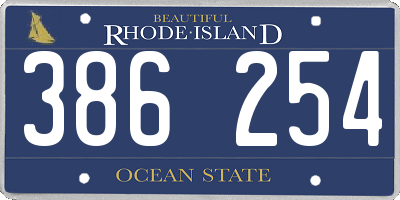 RI license plate 386254