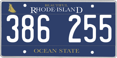 RI license plate 386255