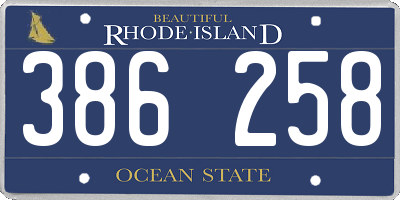 RI license plate 386258