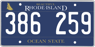 RI license plate 386259