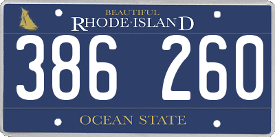 RI license plate 386260