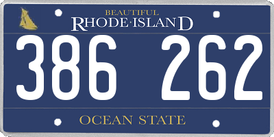 RI license plate 386262