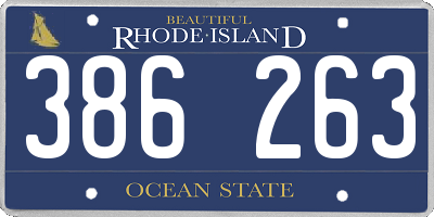 RI license plate 386263