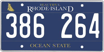 RI license plate 386264