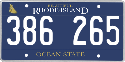 RI license plate 386265