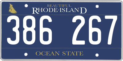 RI license plate 386267