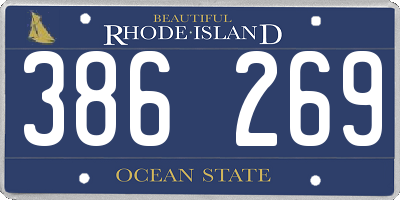 RI license plate 386269