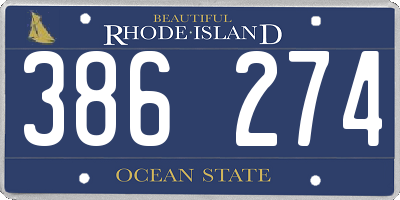 RI license plate 386274